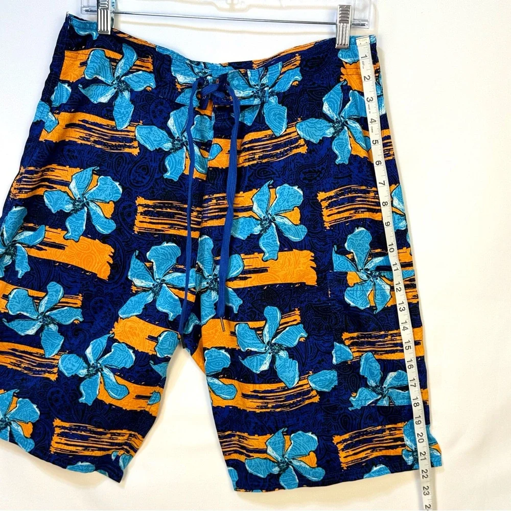 Blue &‎ Orange Hawaiian Tropical Men's Size 30 Board Shorts
